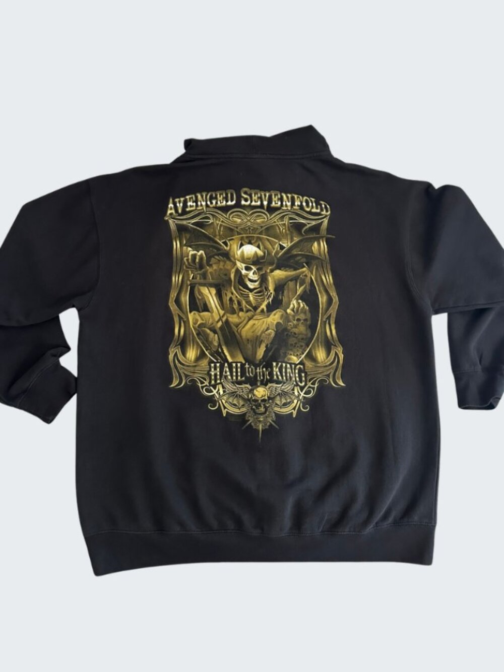 Avenged Sevenfold Hail to the King Zip Hoodie 2XL Black A7X Y2K Emo Metal Punk